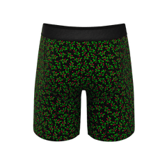 The Kiss Me There | Mistletoe Long Leg Ball Hammock® Pouch Boxers With Fly - Shinesty