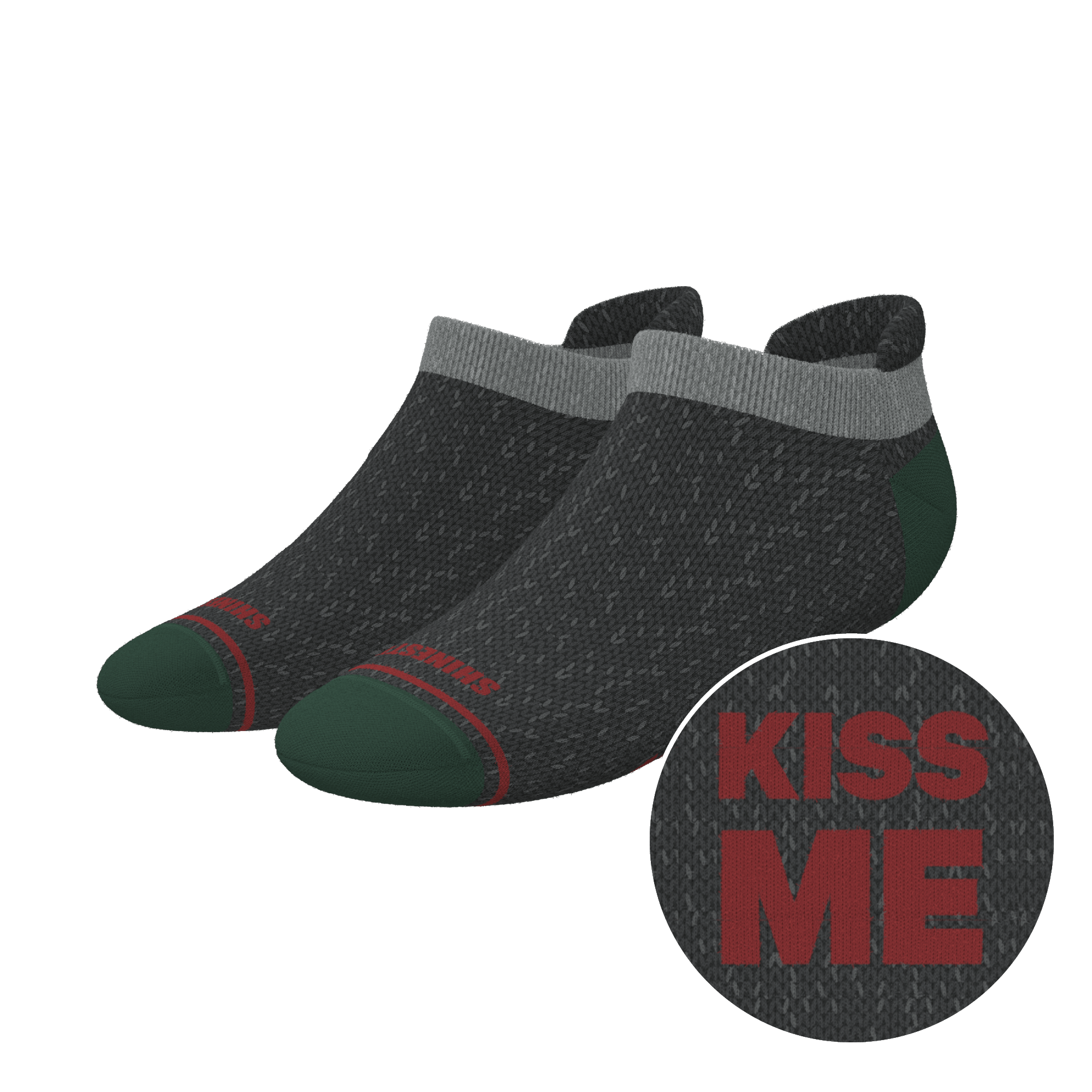 The Kiss Me There | Mistletoe Heel Hammock™ Ankle Socks - Shinesty