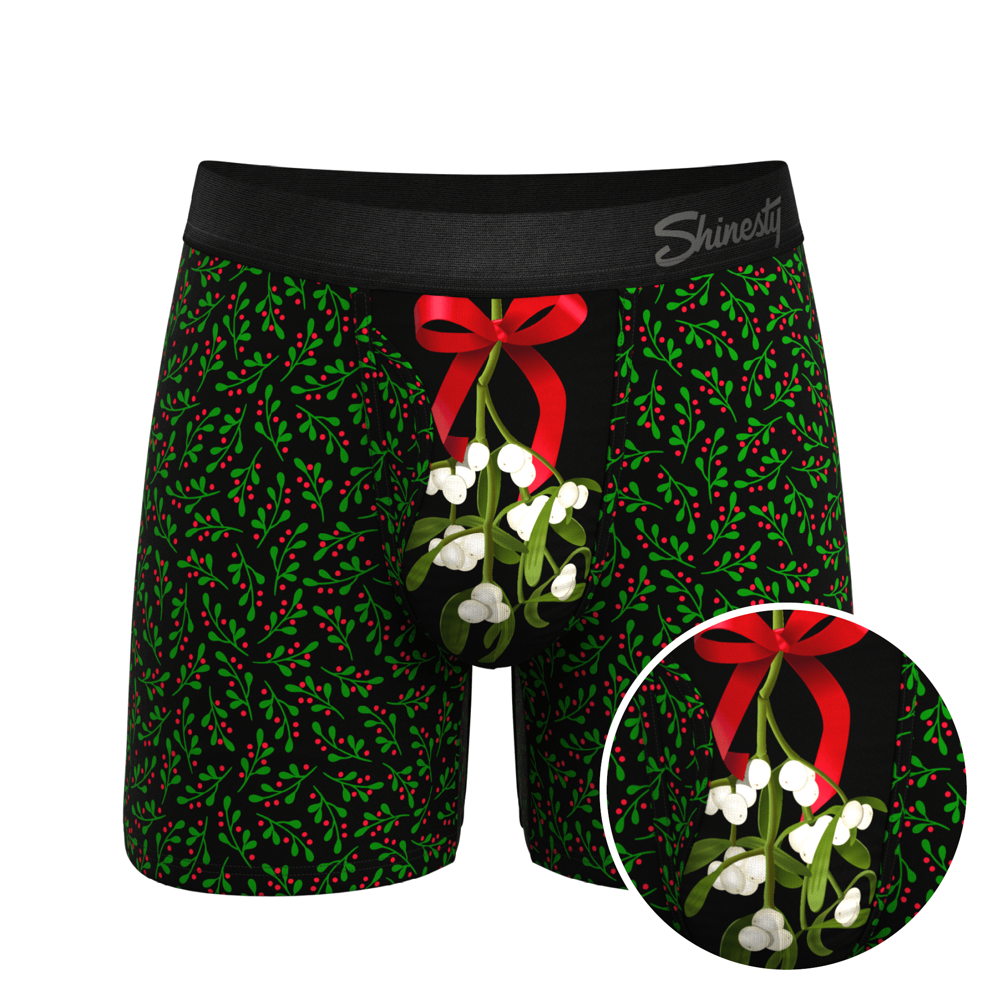 The Kiss Me There | Mistletoe Ball Hammock® Pouch Underwear With Fly - Shinesty