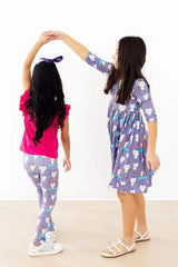 Kitties in the Clouds 3/4 Sleeve Pocket Twirl Dress - Mila & Rose ® - Flyclothing LLC