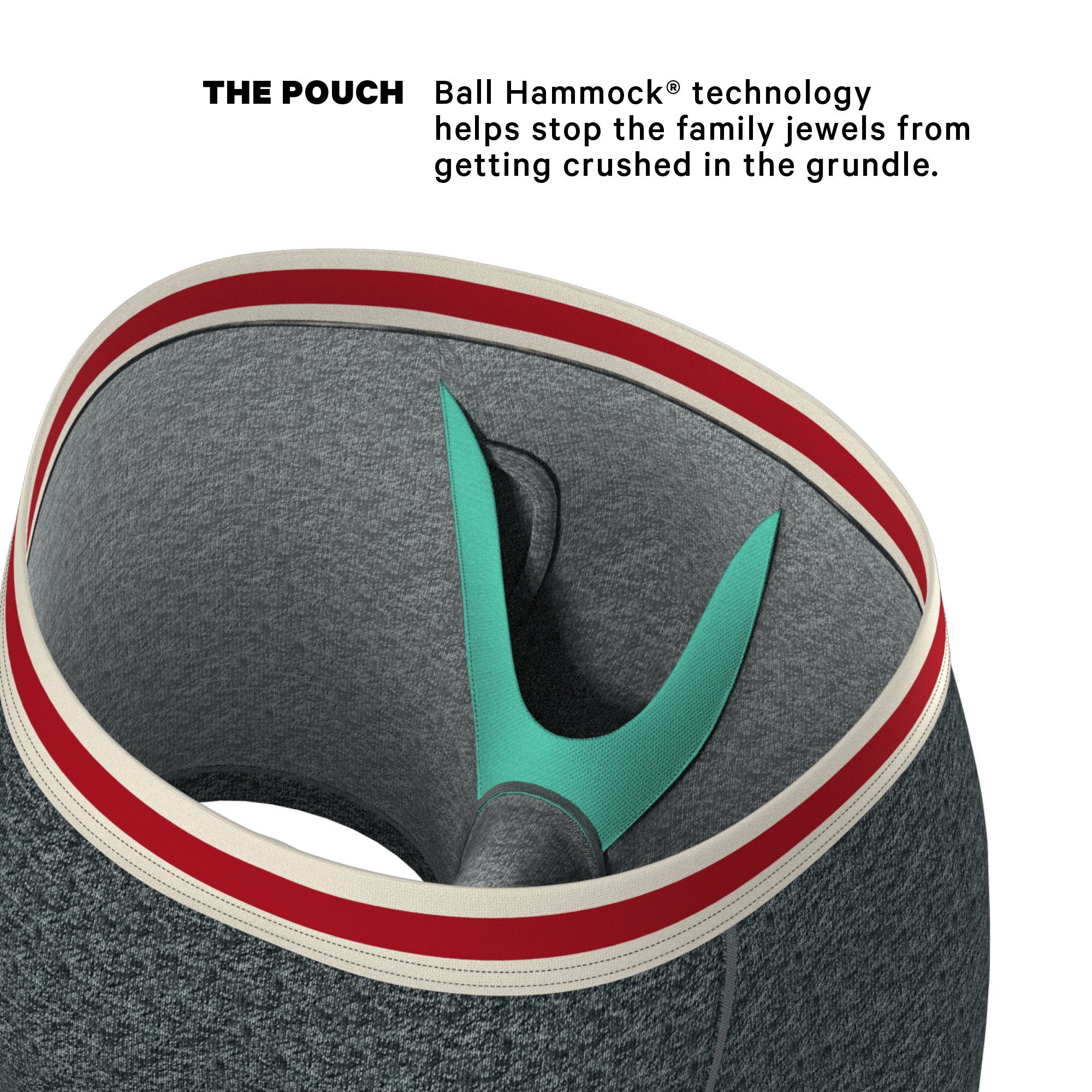 The Koala Camo | Heather Grey Ball Hammock® Pouch Underwear With Fly - Shinesty