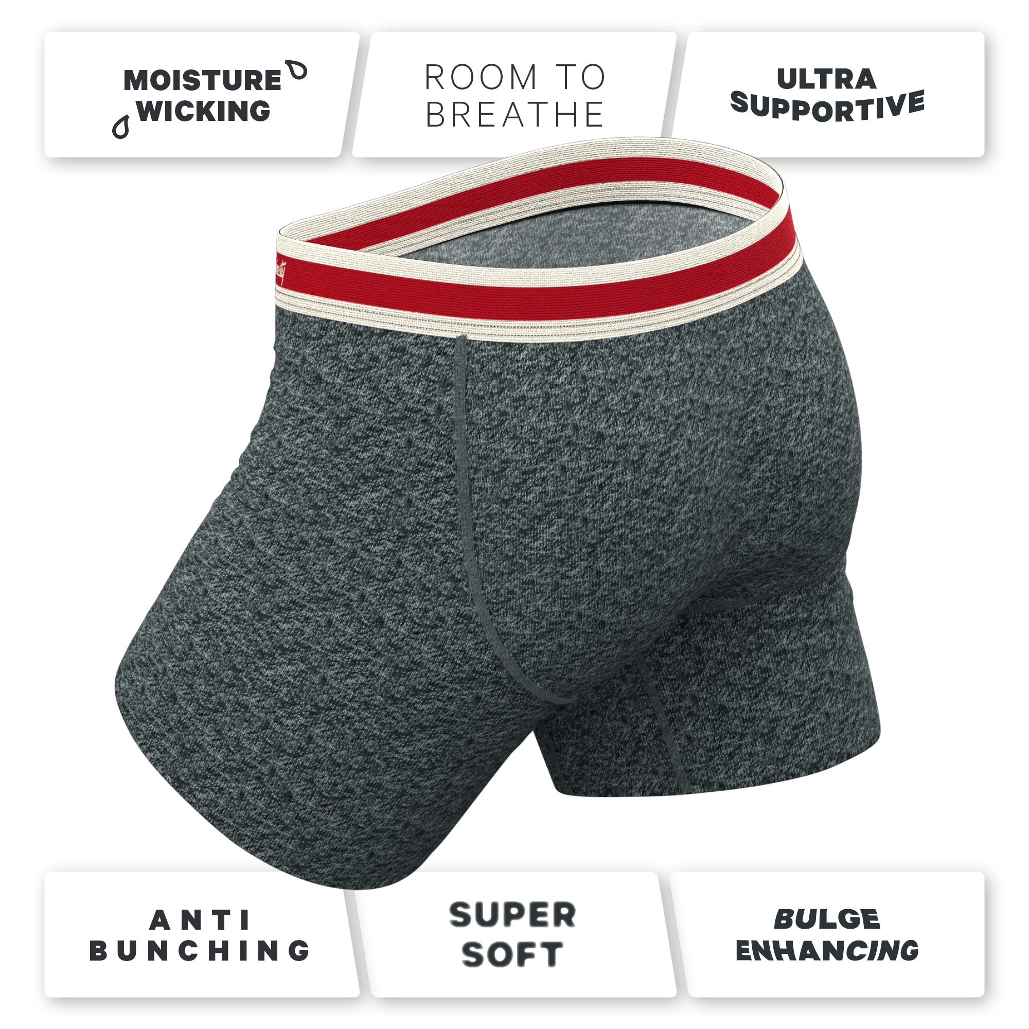 The Koala Camo | Heather Grey Ball Hammock® Pouch Underwear With Fly - Shinesty