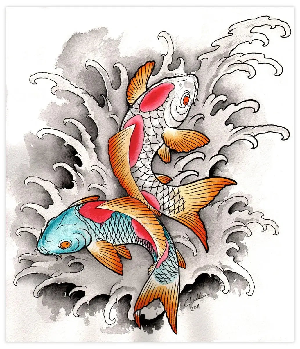 Black Market Art Company Koi At Play Print - Black Market Art Company - Flyclothing LLC
