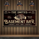 Personalized Basement Bar Sign - Tailored Canvases - Flyclothing LLC