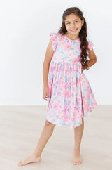 Beachy Blooms Flutter Sleeve Twirl Dress - Mila & Rose ® - Flyclothing LLC