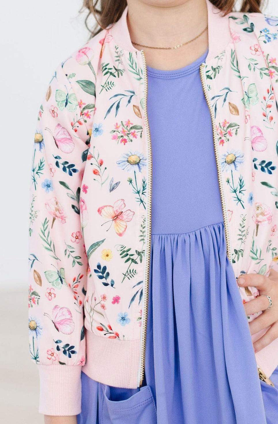 Butterfly Meadows Satin Jacket - Mila & Rose ® - Flyclothing LLC