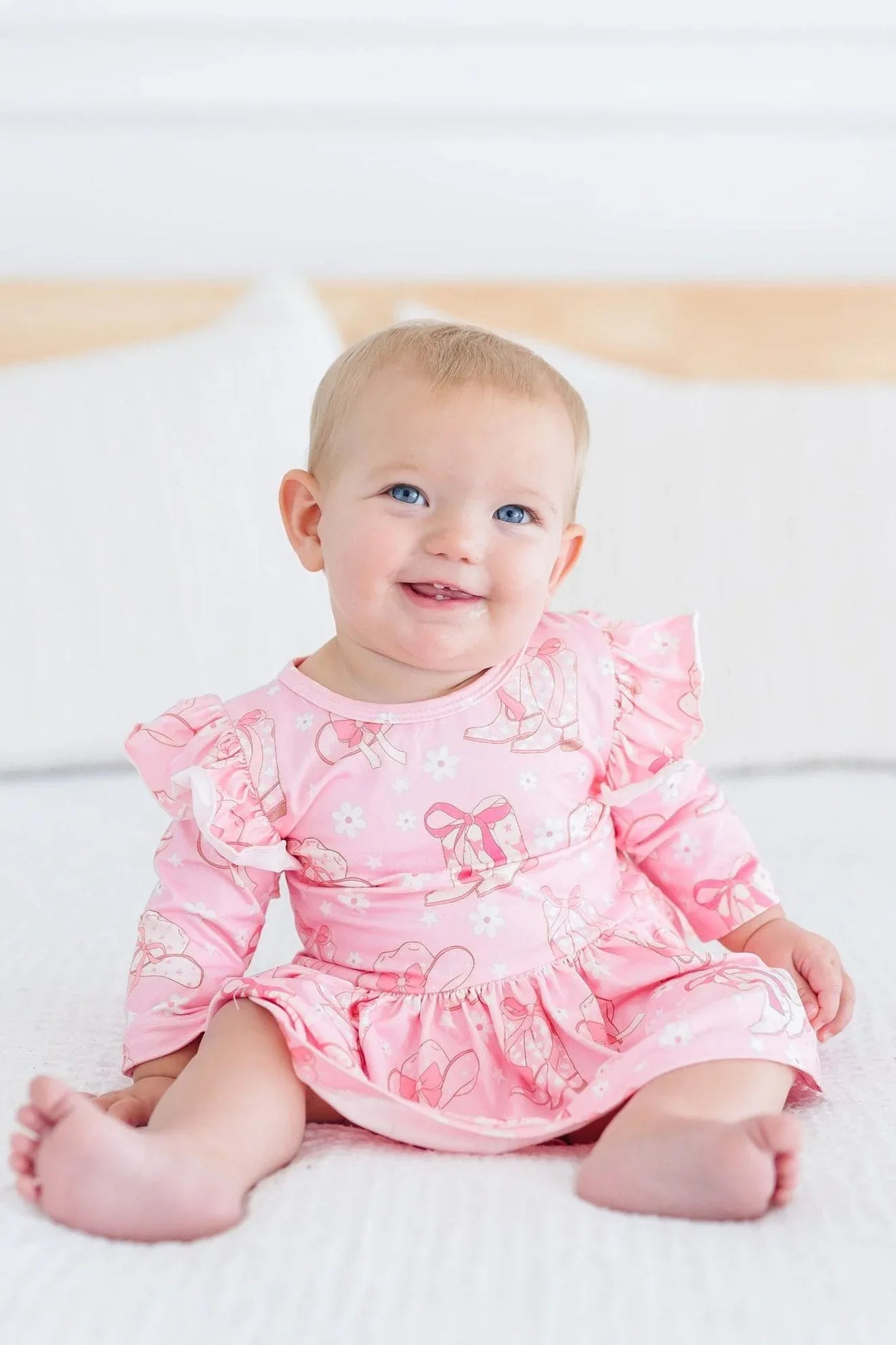 Howdy 3/4 Sleeve Flutter Twirl Bodysuit - Mila & Rose ® - Flyclothing LLC