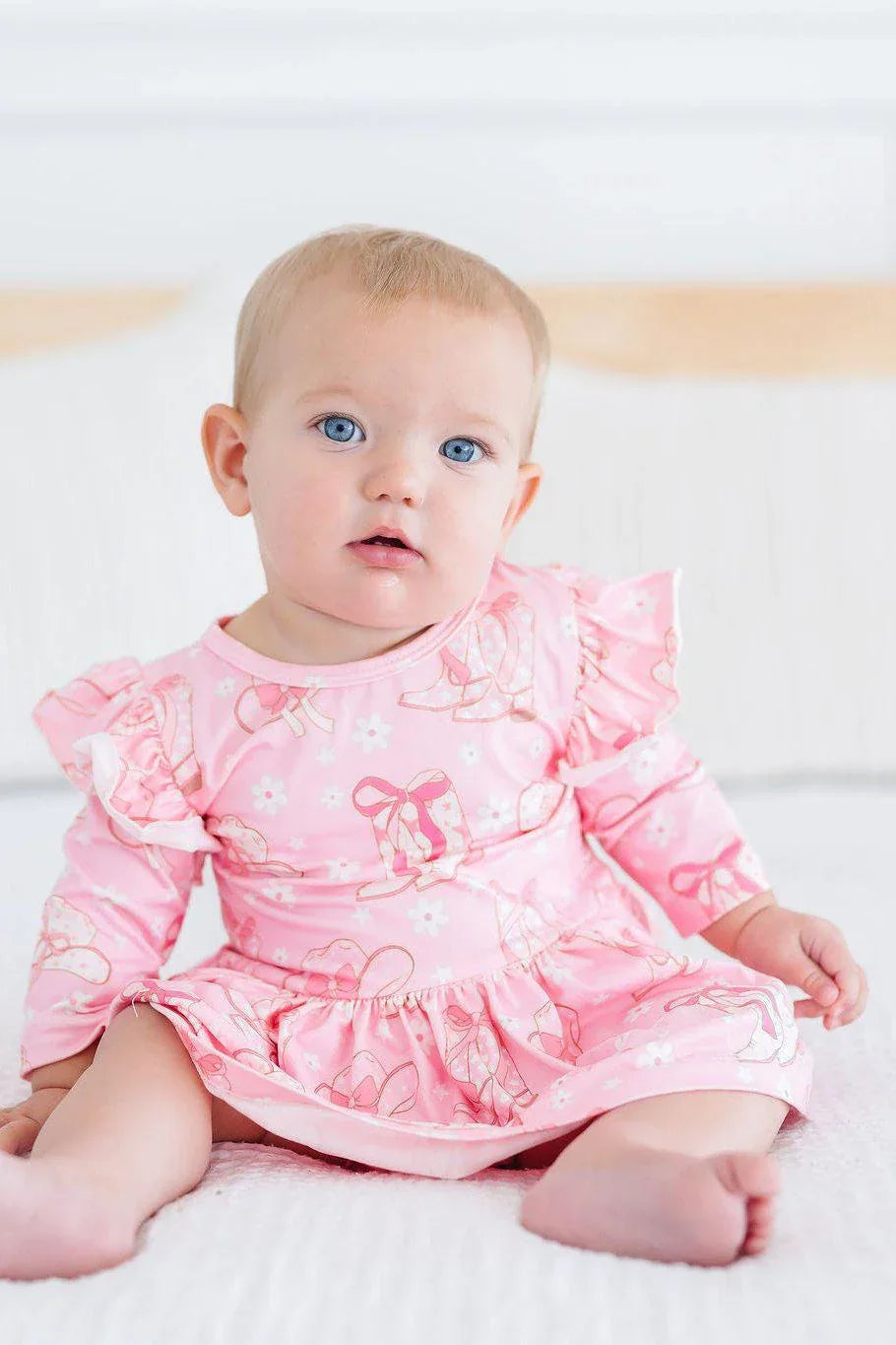 Howdy 3/4 Sleeve Flutter Twirl Bodysuit - Mila & Rose ® - Flyclothing LLC