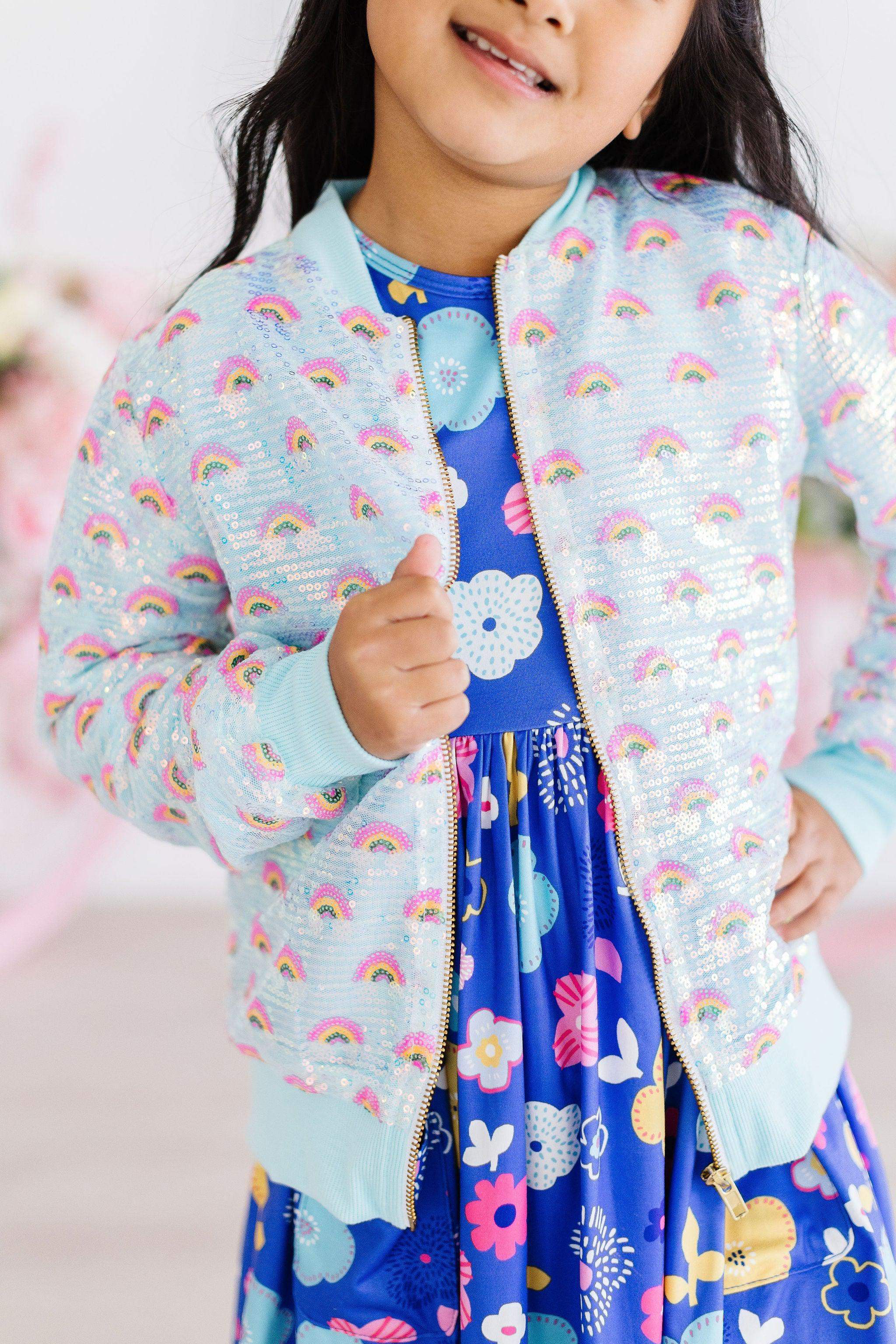 Mint Rainbow Sequin Jacket - Mila & Rose ® - Flyclothing LLC