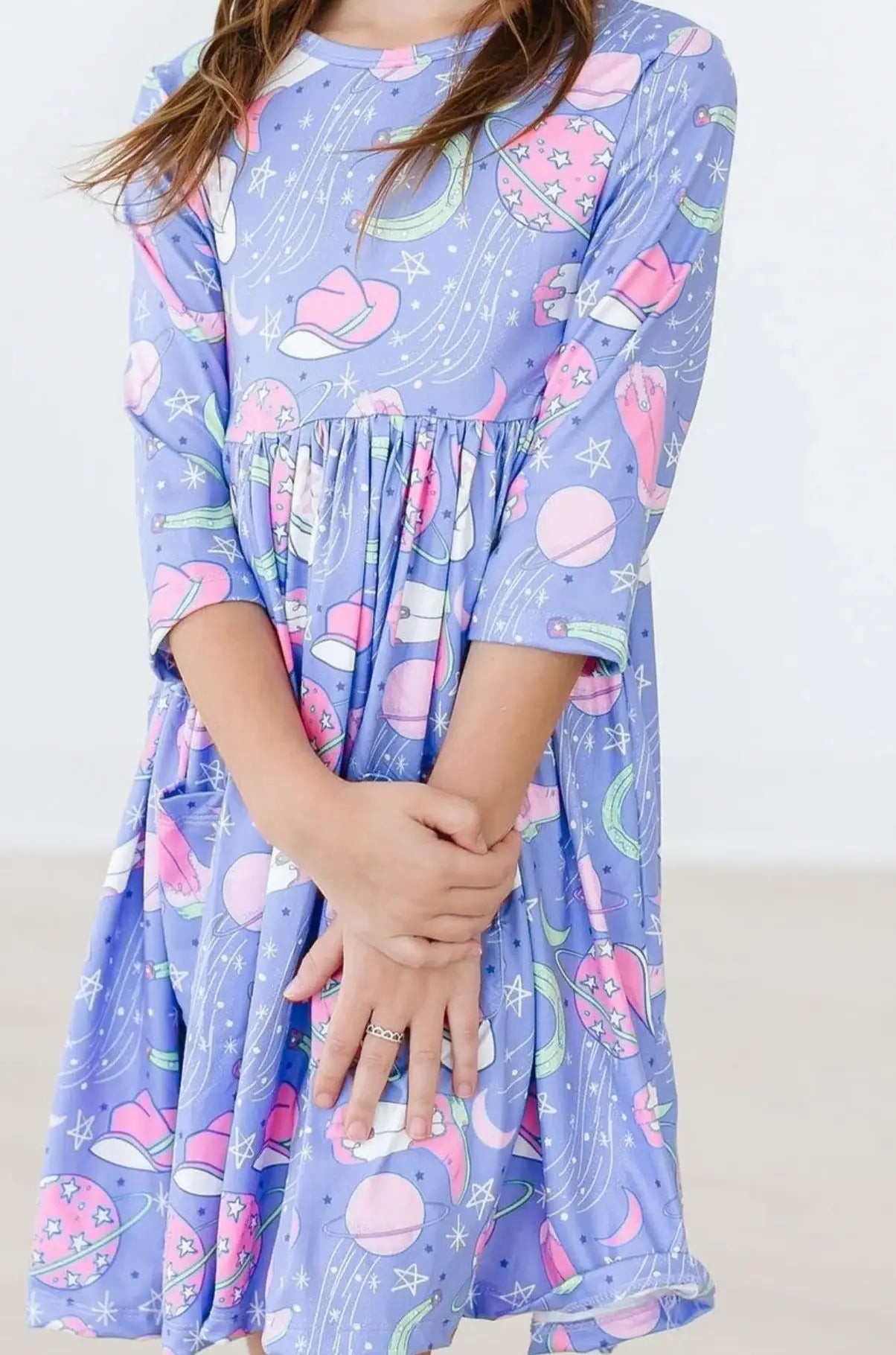 SALE Neon Moon 3/4 Sleeve Pocket Twirl Dress - Mila & Rose ® - Flyclothing LLC