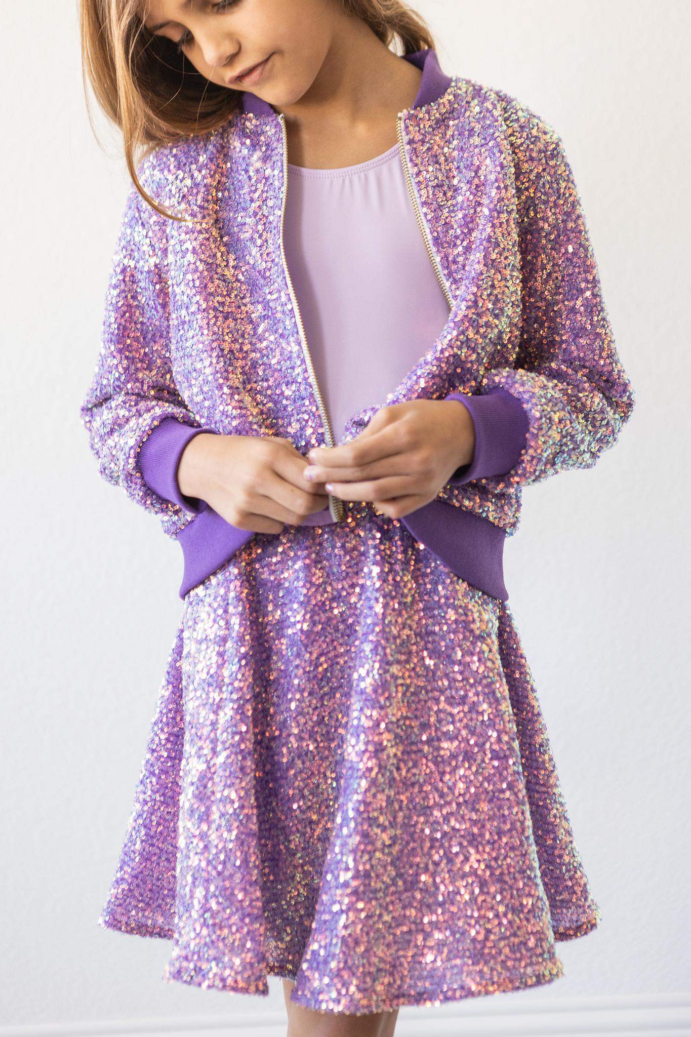 Purple Sequin Jacket - Mila & Rose ® - Flyclothing LLC