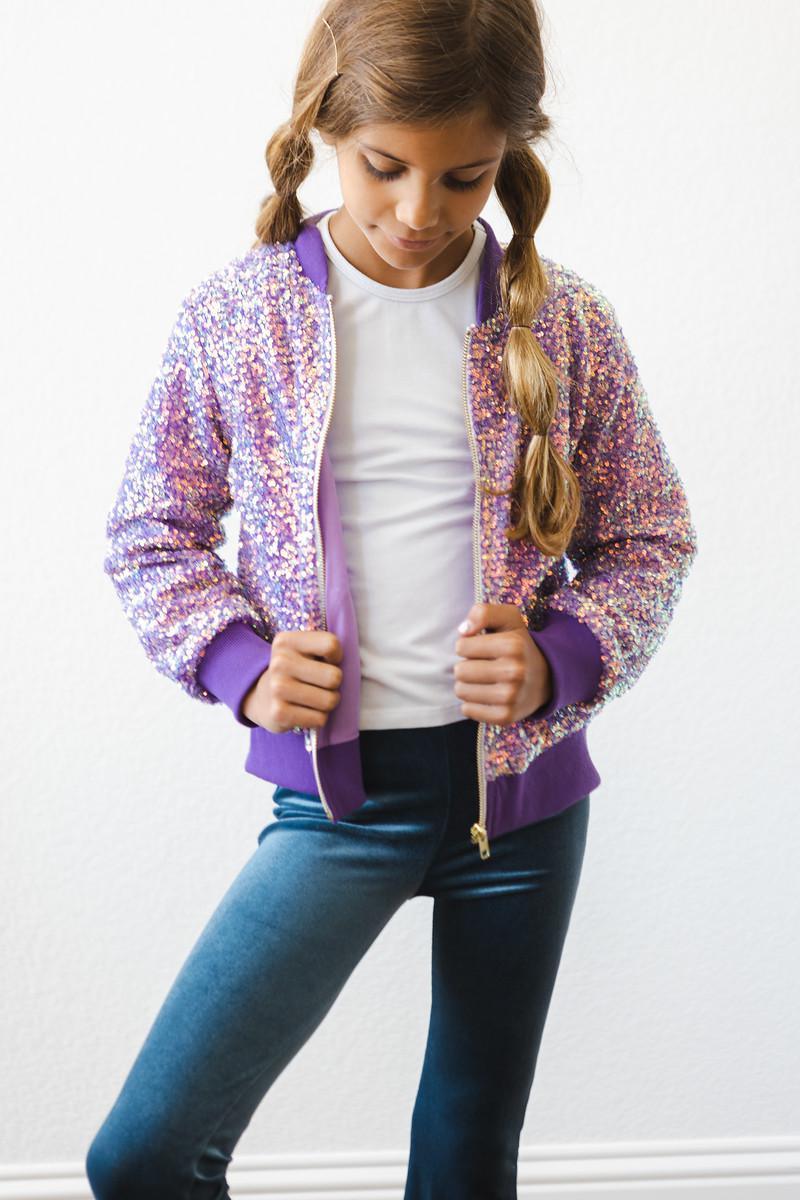 Purple Sequin Jacket - Mila & Rose ® - Flyclothing LLC