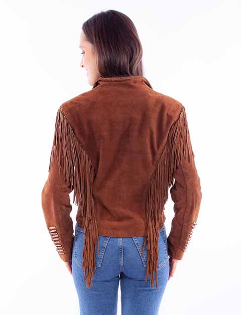 Scully Leather Cafe Brown Fringe/Lacing Jacket