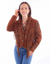 Scully Leather Cafe Brown Fringe/Lacing Jacket - Scully Leather - Flyclothing LLC