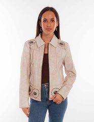 Scully Leather Cream Concho Ladies Jacket - Scully Leather