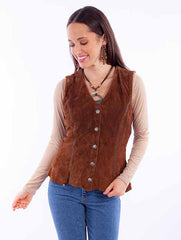 Scully Leather Cafe Brown Ladies Vest