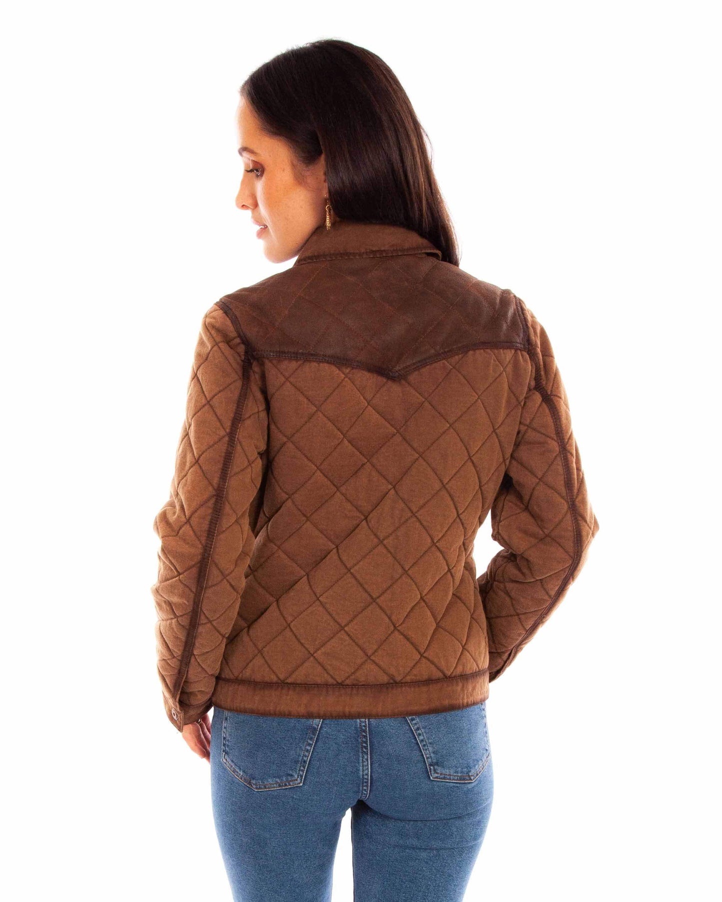 Scully Leather Womens leatherwear chocolate snap front jacket - Scully Leather - Flyclothing LLC