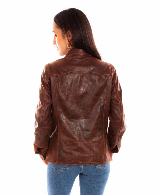 Scully Leather Leatherwear Womens Ladies Zip/Snap Front Jacket