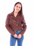 Scully Leather Womens leatherwear cognac ladies mc jacket - Scully Leather