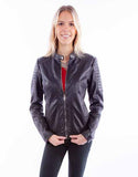 Scully Leather Black Lamb Ladies Zip Front Jacket - Scully Leather