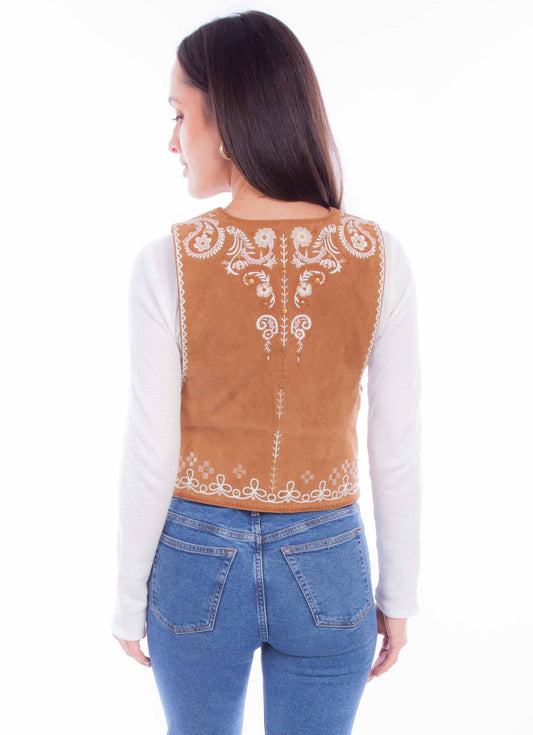 Scully Leather Leatherwear Womens Emb Ladies Vest - Scully Leather