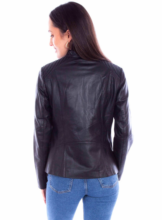 Scully Leather Womens leatherwear black lamb zip front jacket - Scully Leather - Flyclothing LLC