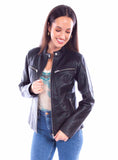 Scully Leather Womens leatherwear black lamb zip front jacket - Scully Leather - Flyclothing LLC