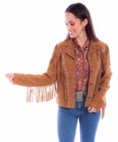 Scully Leather Womens leatherwear tan ladies emb jacket - Scully Leather