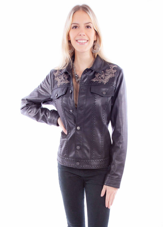 Scully Leather Leatherwear Womens Ladies Embo Jacket