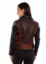 Scully Leather Vintage Brown Ladies Mc Jacket - Scully Leather - Flyclothing LLC