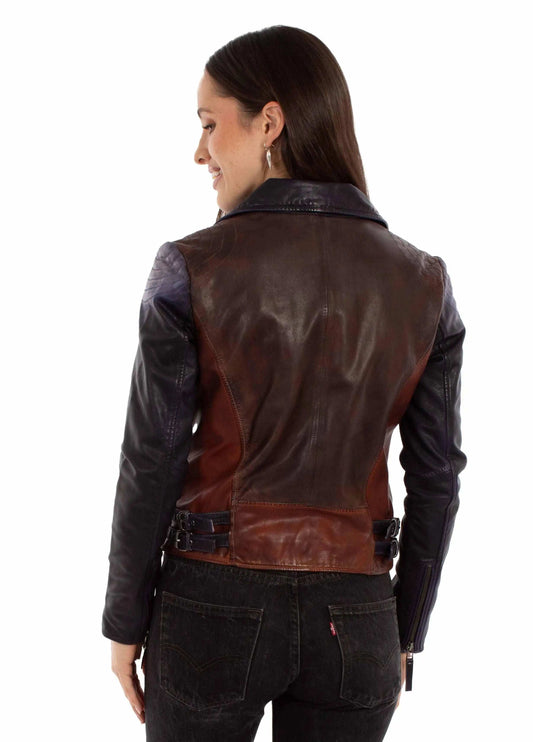 Scully Leather Vintage Brown Ladies Mc Jacket - Scully Leather - Flyclothing LLC