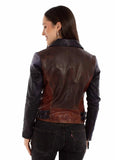 Scully Leather Vintage Brown Ladies Mc Jacket - Scully Leather - Flyclothing LLC