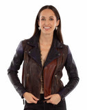 Scully Leather Vintage Brown Ladies Mc Jacket - Scully Leather - Flyclothing LLC