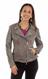 leatherwear womens light grey 100% leather ladies jacket