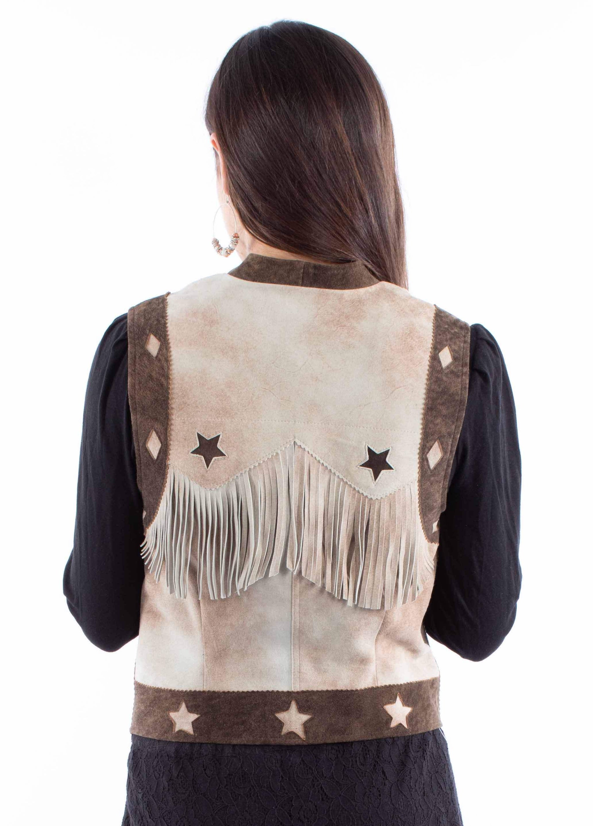 Scully Leather Brown Ladies Star Vest - Scully Leather - Flyclothing LLC