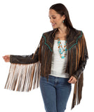 Scully Leather Vintage Black Ladies Fringe Jacket - Scully Leather