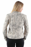 leatherwear womens grey 100% leather ladies jacket - Scully Leather