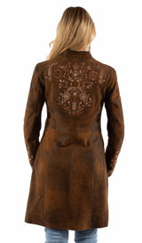 leatherwear womens brown 100% leather ladies jacket - Scully Leather - Flyclothing LLC