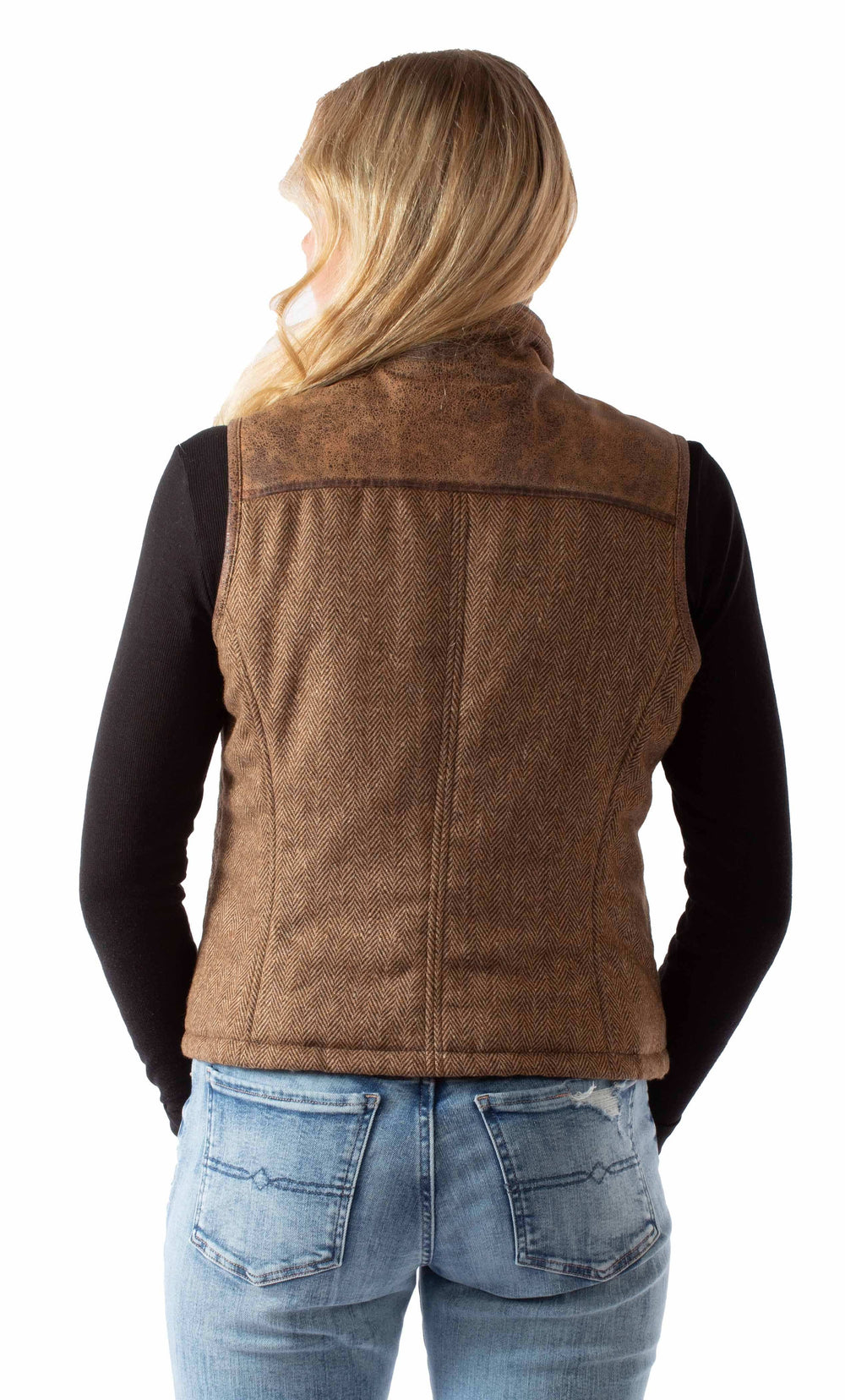 Leatherwear womens 100% leather Brown Ladies vest - Scully Leather - Flyclothing LLC