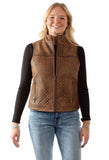 Leatherwear womens 100% leather Brown Ladies vest - Scully Leather