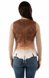 Scully Leather 100% Leather Ombre Vintage Tan Ladies Studded Vest - Scully Leather - Flyclothing LLC