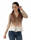 Scully Leather 100% Leather Ombre Vintage Tan Ladies Studded Vest - Scully Leather - Flyclothing LLC