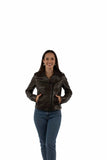 leatherwear womens brown 100% leather ladies mc jacket - Scully Leather