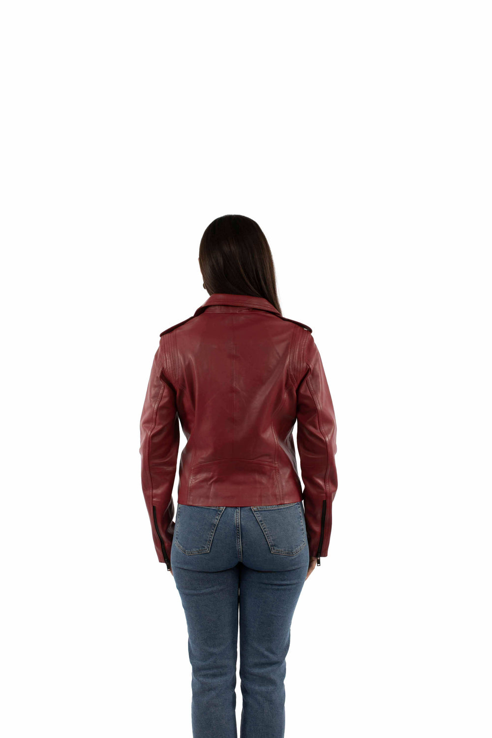 leatherwear womens red lamb 100% leather ladies mc jacket - Scully Leather - Flyclothing LLC