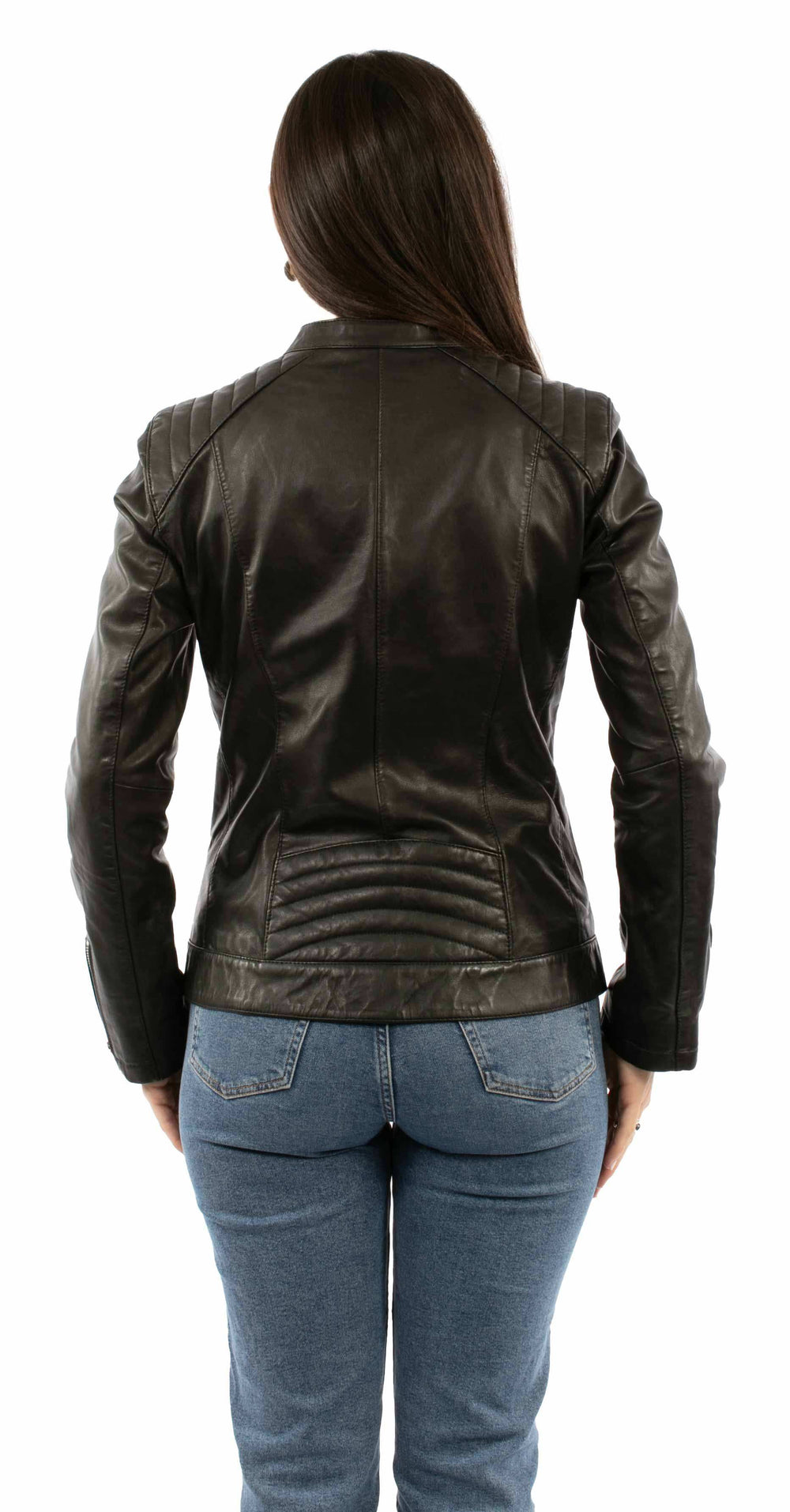 leatherwear womens black lamb 100% leather ladies mc jacket - Scully Leather - Flyclothing LLC