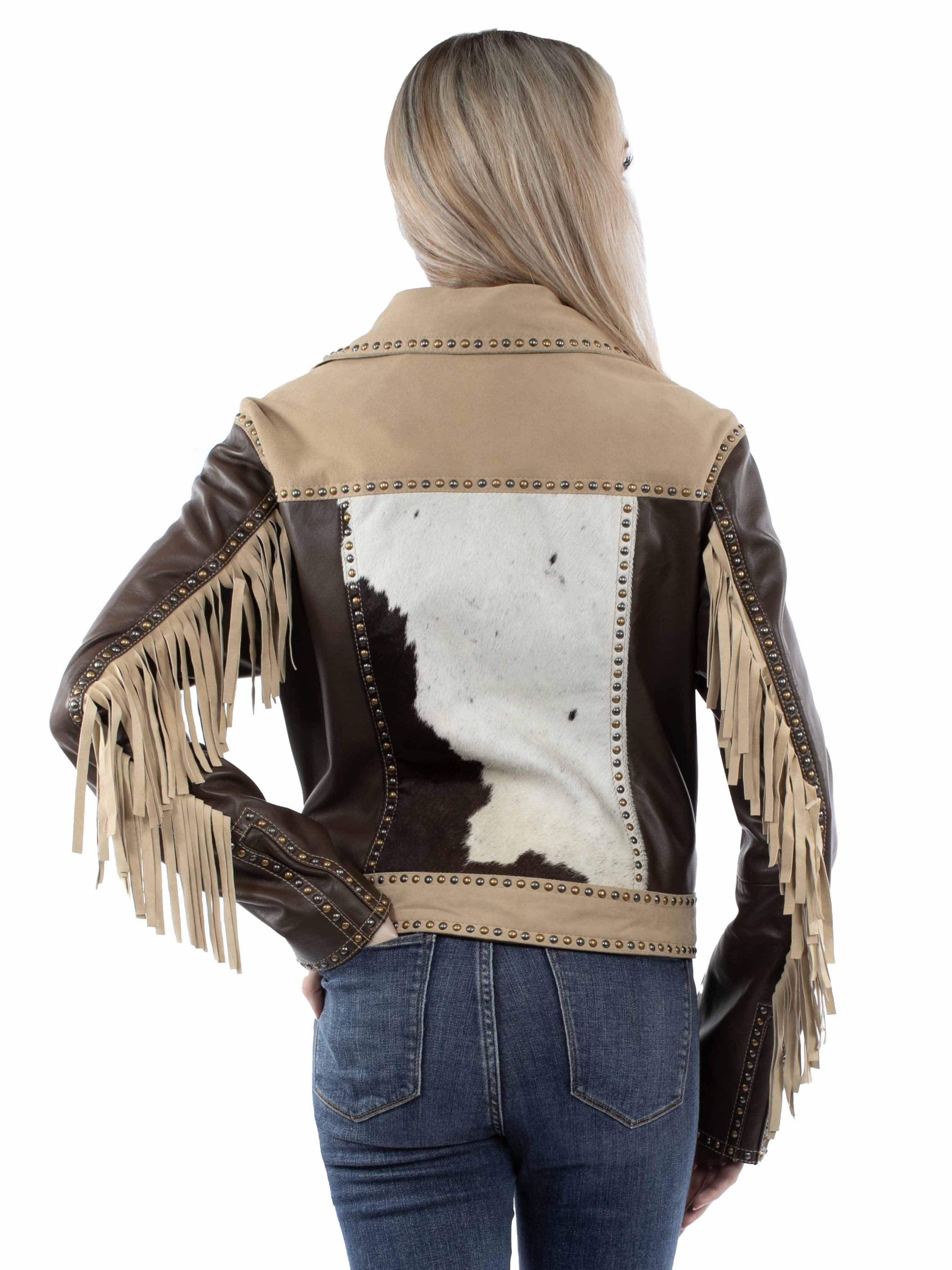 Scully Leather 100% Leather Brown Hair On Calf Zip Front Ladies Jacket - Scully Leather - Flyclothing LLC