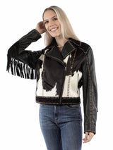 Scully Leather 100% Leather Black Hair On Calf Zip Front Ladies Jacket - Scully Leather - Flyclothing LLC