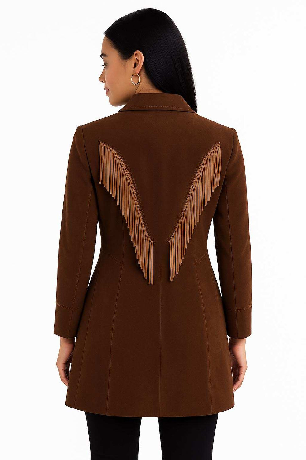 Scully Leather 100% Leather Chocolate Ladies Fringe Jacket - Scully Leather - Flyclothing LLC