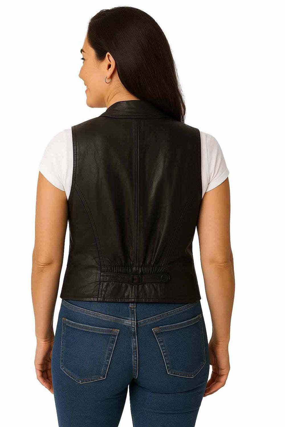 Scully Leather 100% Leather Black Lamb Ladies Vest Sc-3470l - Scully Leather - Flyclothing LLC
