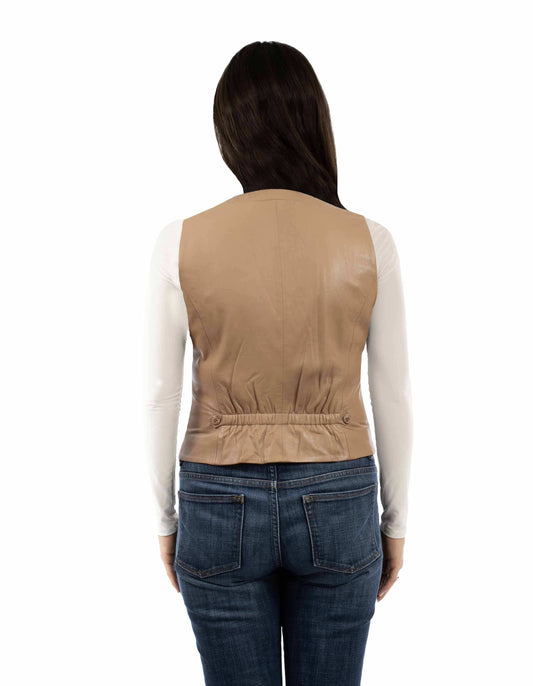 Scully Leather 100% Leather Saddle Tan Ladies Vest Sc-3470l - Scully Leather - Flyclothing LLC